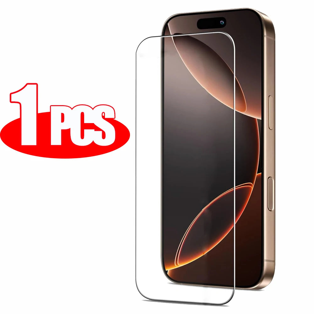 1~3PCS HD Tempered Glass For iPhone 17 16e 16 15 14 13 Pro Max Screen Protector For iPhone 11 12 Pro Phone Glass iPhone 16 Pro