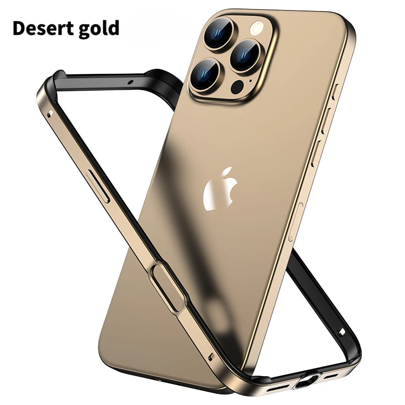Hybrid Silicone Frame Aluminum Metal Phone Case For iPhone 16 15 14 13 12 Pro Max Better Heat Bumper