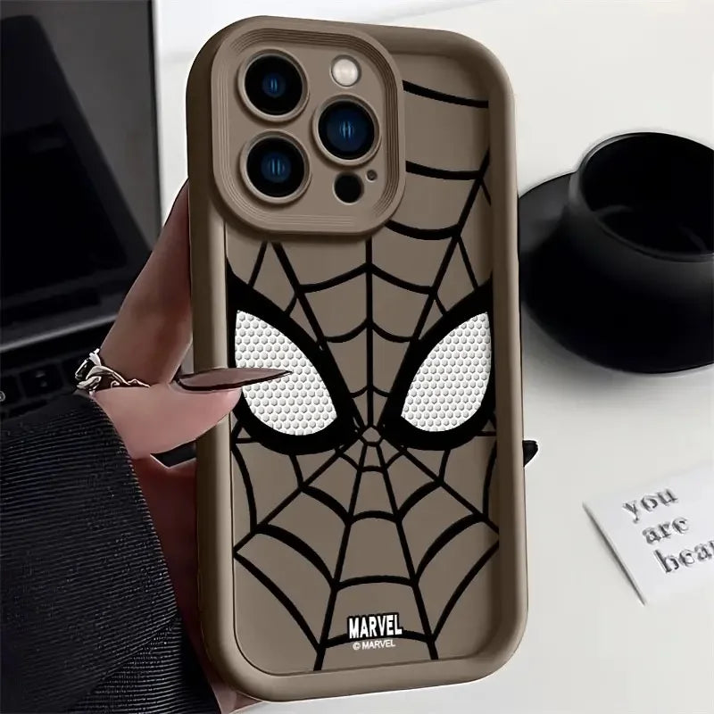 Marvel Spider Man Plain Multistep TPU Phone Case For iPhone 16 15 14 13 12 11 Pro Max XR XS 7 8 Plus Soft Silicone Cool Cover