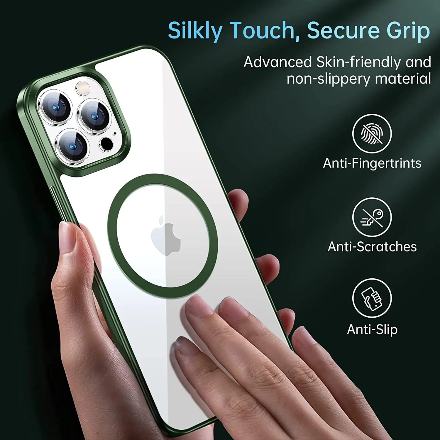 Original Luxury Green Case For Magsafe iPhone 16 15 14 Plus 13 Pro Max 12 11 SE 2022 iPhone13 14Pro 13Pro Phone Cover Accessory
