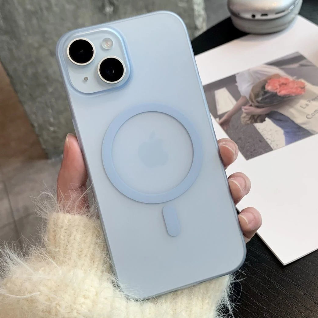 Magnetic Matte Bumper For Magsafe Case For iPhone 16 15 14 Plus 13 12 11 Pro Max Ultra Thin Translucent Shockproof Hard PC Cover
