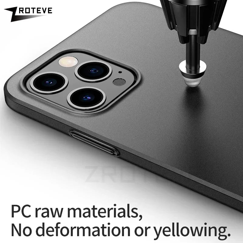 For iPhone 16 15 14 13 12 11 Pro Max Case  Luxury Slim Frosted Hard PC Cover On iPhone16 Plus iPhone12 Mini Phone Cases