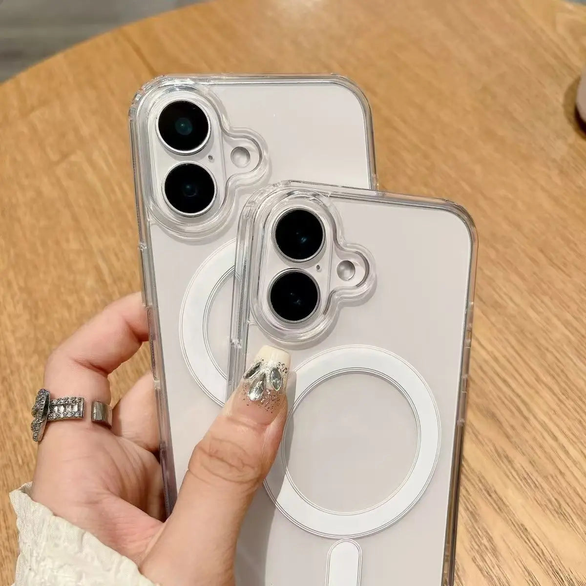 Magsafe Magnetic  Shockproof Clear Case for iphone 16 Plus 16 Pro Max Wireless Charge Cover Cases
