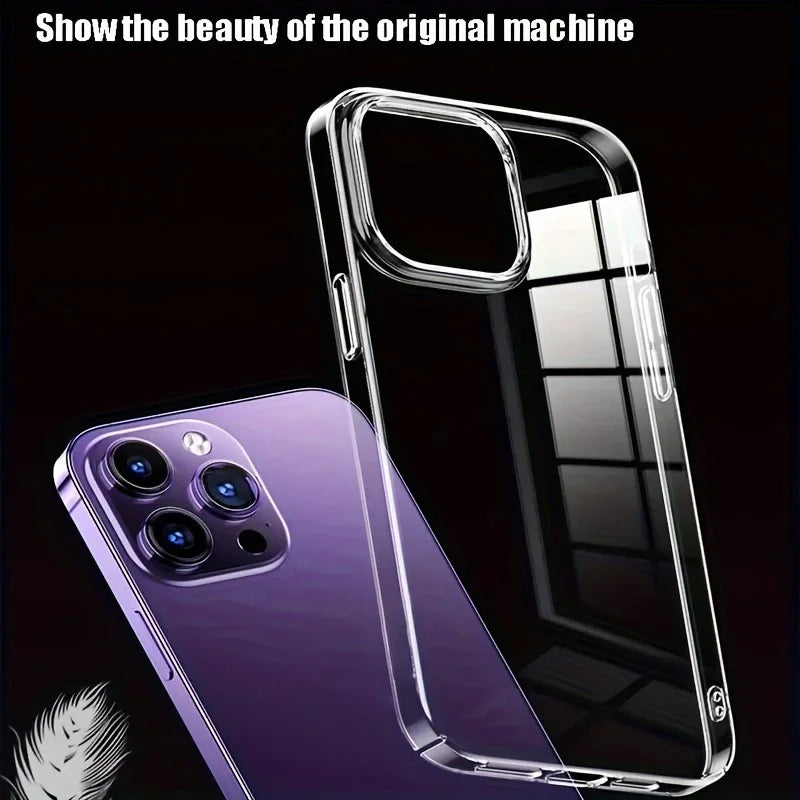 Ultra Thin Clear Acrylic Phone Case For iPhone 16 15 14 Plus 13 12 11 Pro Max Phone Back Cover Transparent Shockproof Cover