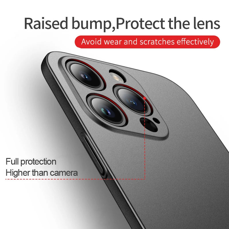 For iPhone 16 e 16e 15 14 13 12 Pro Max  Slim Matte Hard PC Cover For iPhone16 Plus iPhone13 Mini SE 2020 2022 Phone Case