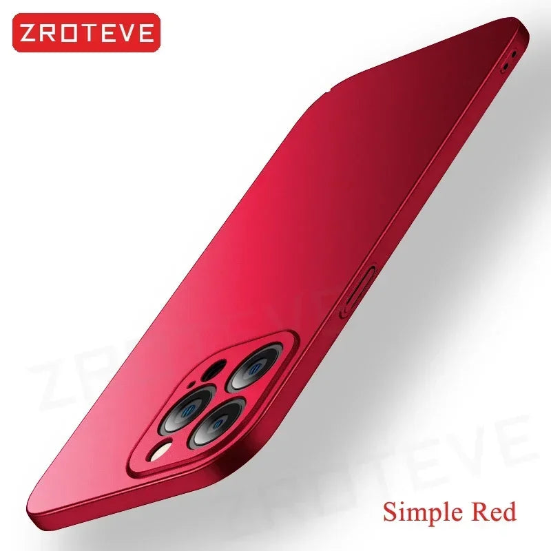 For iPhone 16 15 14 13 12 Pro Max Case  Luxury Slim Matte Hard PC Cover For iPhone16 iPhone14 iPhone15 Plus Phone Cases