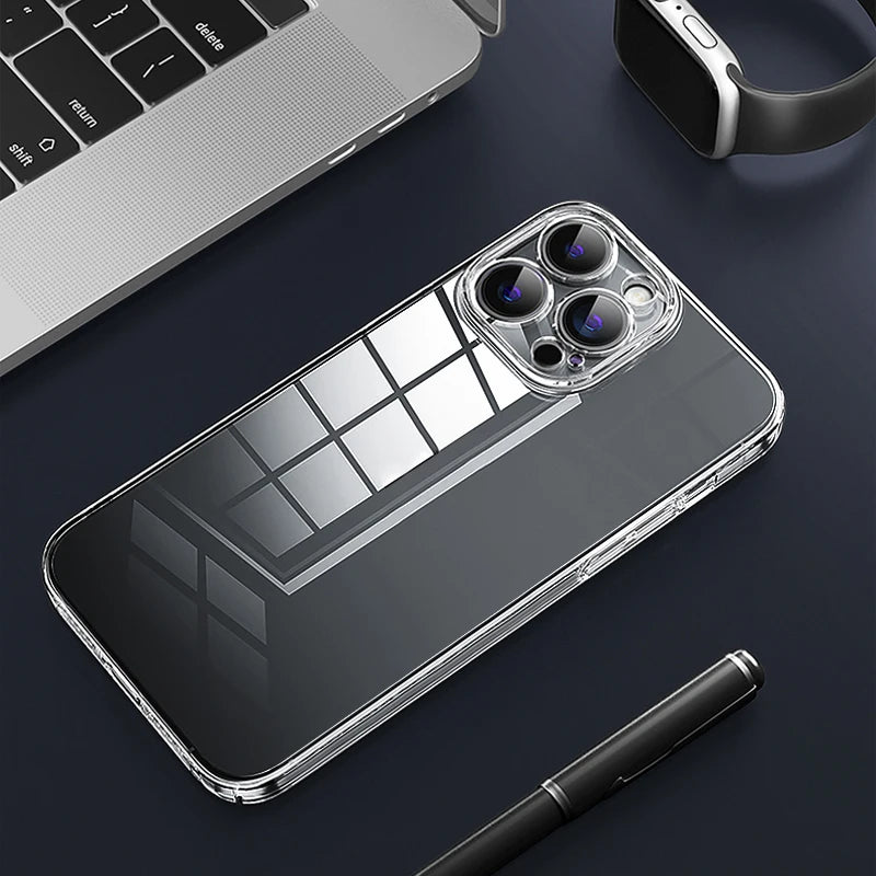 Ultra Thin High Transparent Hard PC Case For iPhone 15 14 13 12 16 Pro Max 16e 11 Crystal Clear Shockproof Bumper Phone Cover