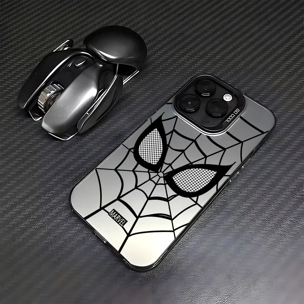 Spider Net Black Red Spider-Mans Phone Case For iPhone 16 15 14 13 12 11 Pro Max X XR 8 7 Plus Candy Matte Shockproof Back Cover