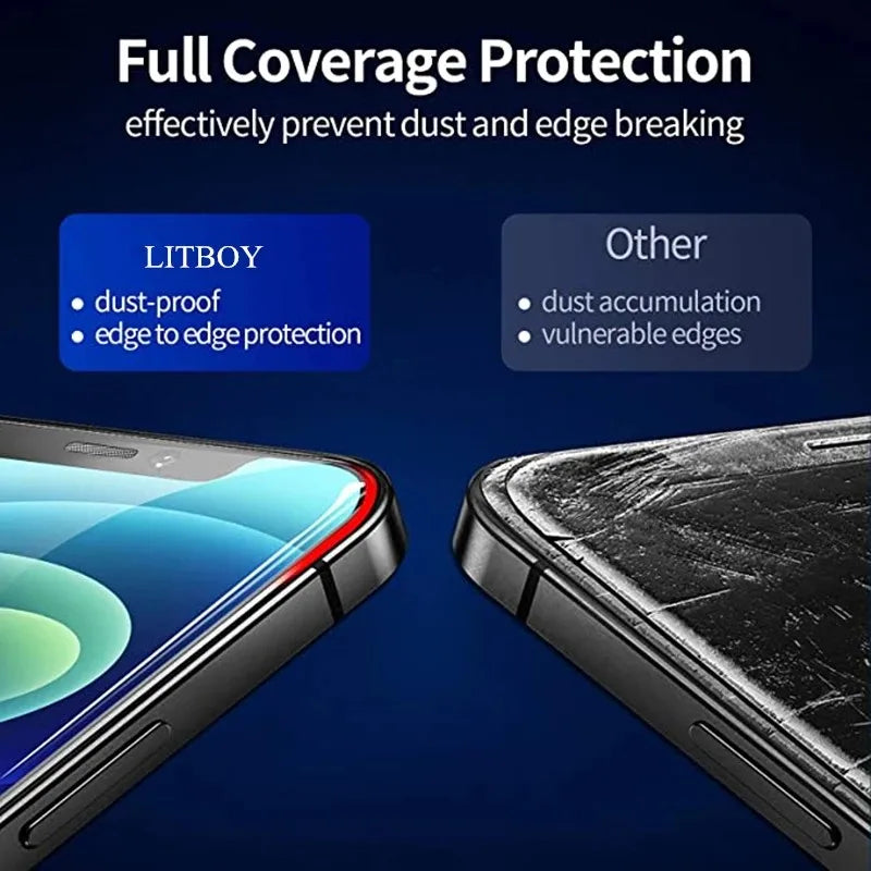 2PCS Screen Protector For iphone 16 15 14 13 12 11 Pro Max Plus X XS MAX XR Tempered Glass For iphone 14 15 16 Plus Protective