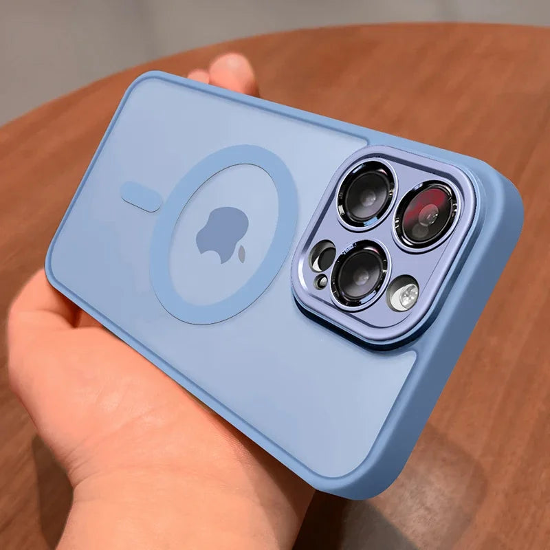 Magnetic Luxury Matte Translucent Armor Shockproof Case For iPhone 16 15 14 13 12 11 Pro Max Plus Magsafe Wireless Charge Cover