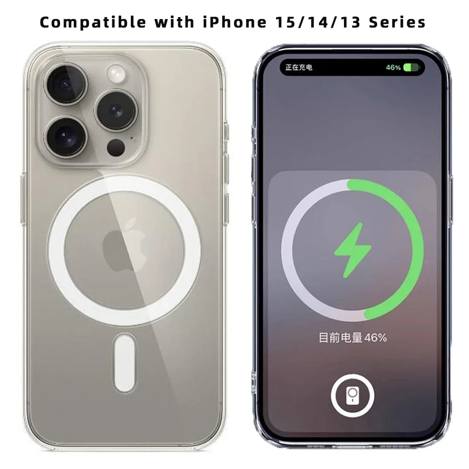Case For Iphone 15 Pro Compatible With Magsafe Wireless Charger Case Cover Magnetic For Iphone 14 Plus 13pro Max 12 Mini Macsafe
