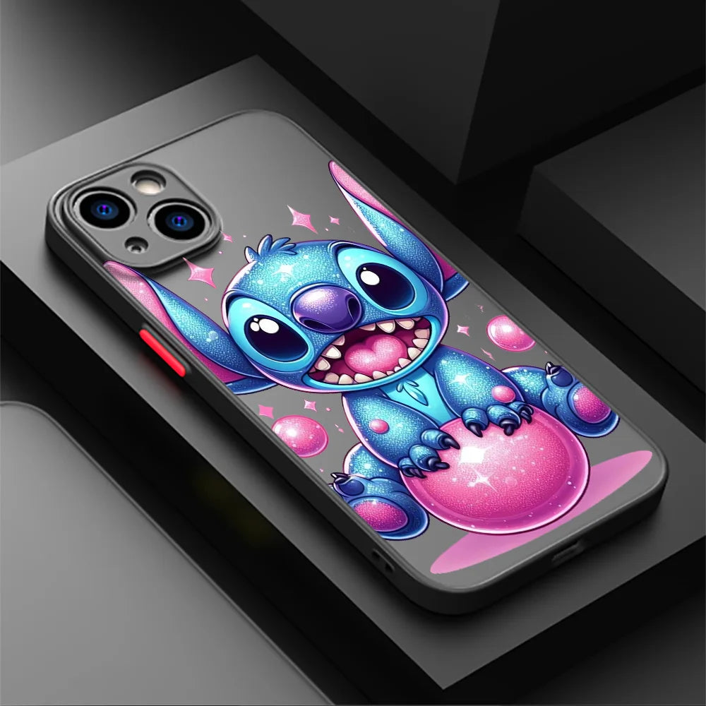 Stitch Angel Art Phone Case for iPhone XR X 14 16 Plus XS Max 8 Plus 13 Mini 15 Pro Max 12 11 Pro 7 12 Pro Matte Cover
