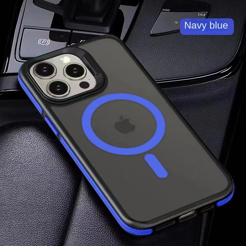 Magnetic Luxury Matte Translucent Armor Shockproof Case For iPhone 16 15 14 13 12 11 Pro Max Plus Magsafe Wireless Charge Cover