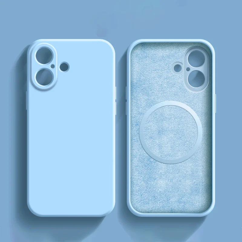 For Apple iPhone Case 16 15 Pro Max Liquid Silicone Magnetic For Magsafe Phone Protection 14 13 12 Plus Mini Funda Accessory