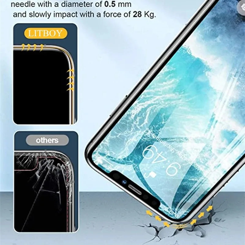 2PCS Screen Protector For iphone 16 15 14 13 12 11 Pro Max Plus X XS MAX XR Tempered Glass For iphone 14 15 16 Plus Protective