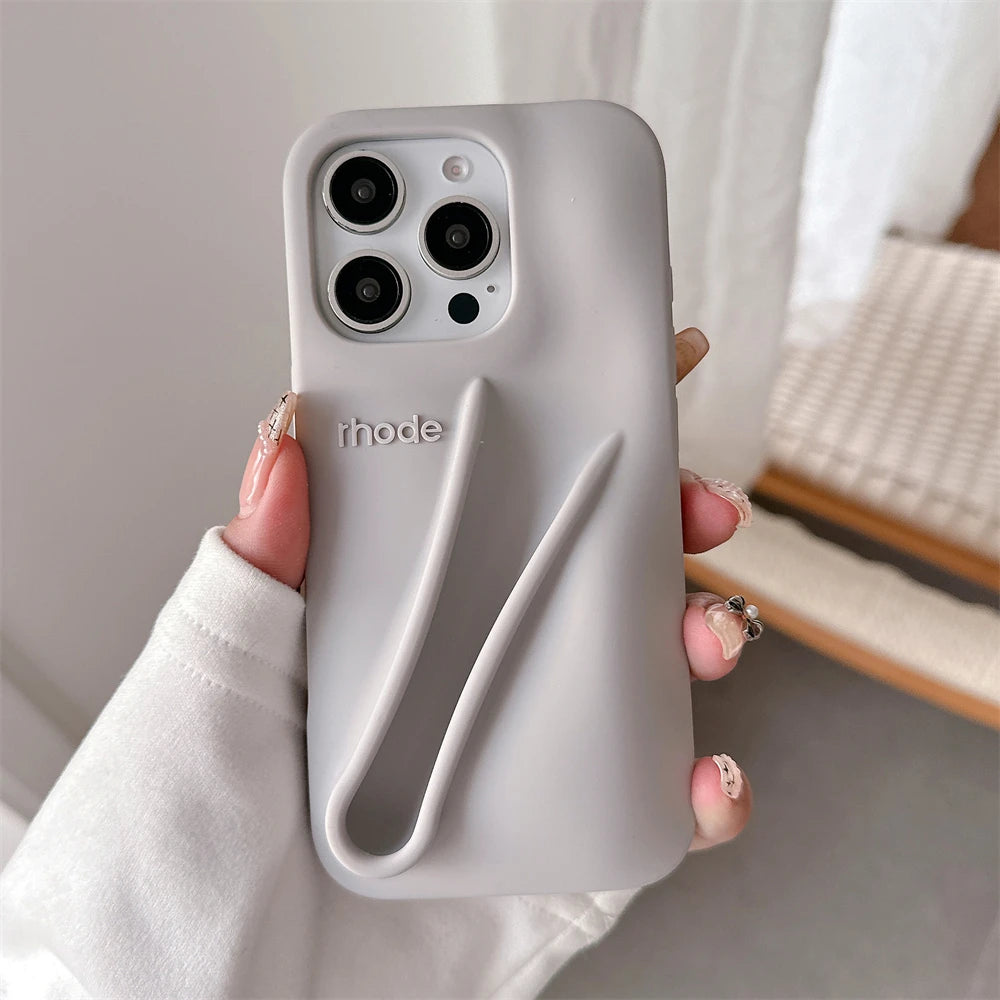 Luxury  DIY Lipstick Soft Silicone Case for iPhone 16 15 13 11 14 12 Pro Max Plus Portable Lip Gloss Holder Ins Phone Cover