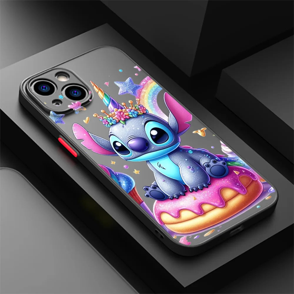 Stitch Angel Art Phone Case for iPhone XR X 14 16 Plus XS Max 8 Plus 13 Mini 15 Pro Max 12 11 Pro 7 12 Pro Matte Cover