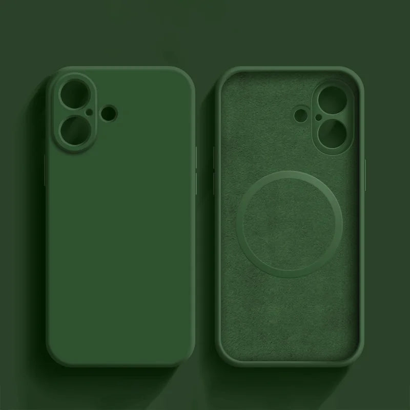 For Apple iPhone Case 16 15 Pro Max Liquid Silicone Magnetic For Magsafe Phone Protection 14 13 12 Plus Mini Funda Accessory
