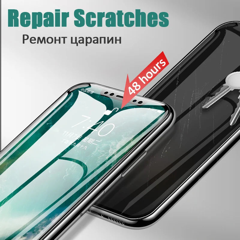 5PCS Full Cover Hydrogel Film for iPhone 11 12 13 14 15 16 Pro Max 12 Mini X Xr Xs Screen Protector for iPhone 7 8 Plus SE 2022
