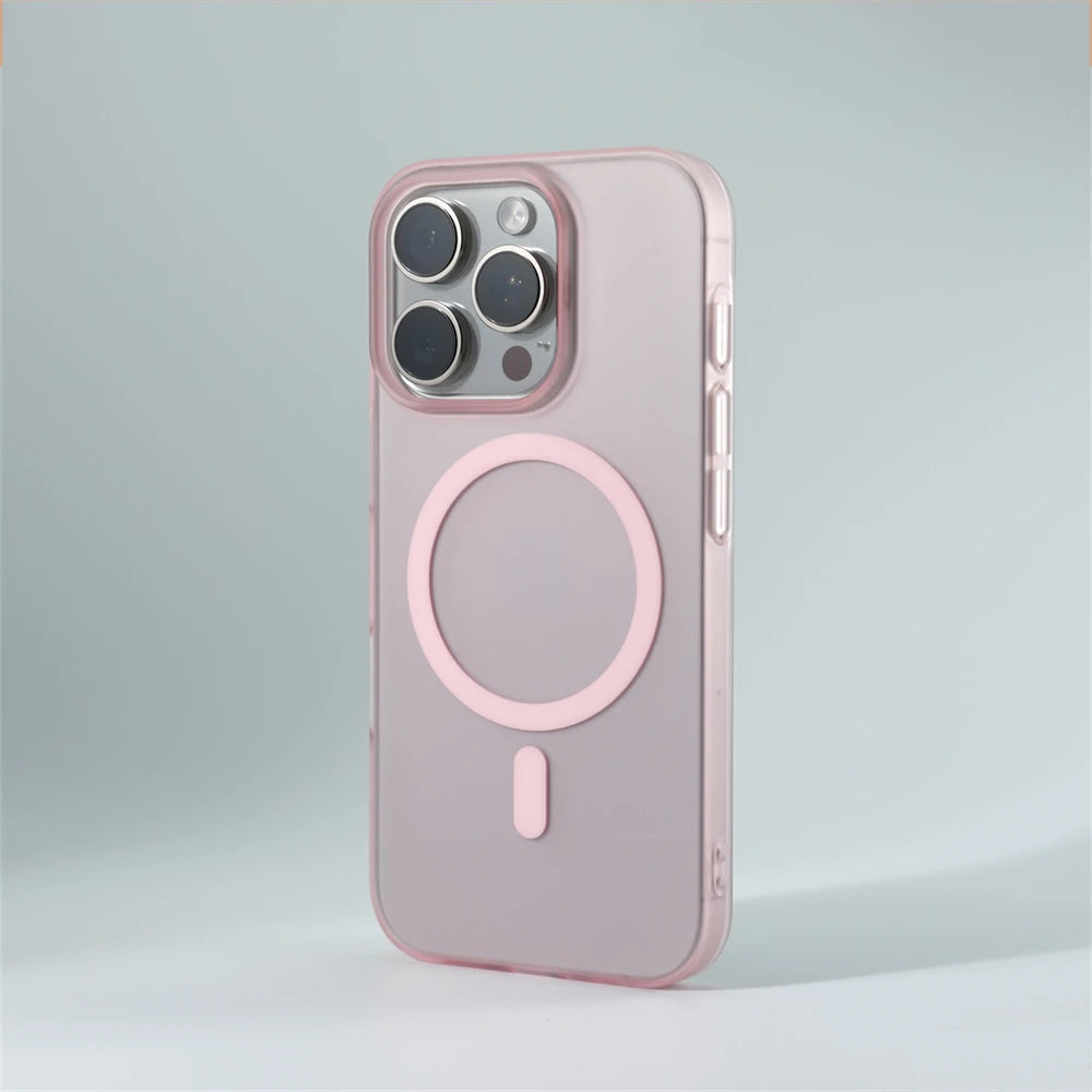 1.0 MM Ultra Thin Matte Hard PC Translucent Case For iPhone 16 15 14 Plus 13 12 Pro Max Magsafe Magnetic Wireless Charge Cover