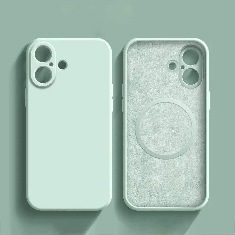 For Apple iPhone Case 16 15 Pro Max Liquid Silicone Magnetic For Magsafe Phone Protection 14 13 12 Plus Mini Funda Accessory