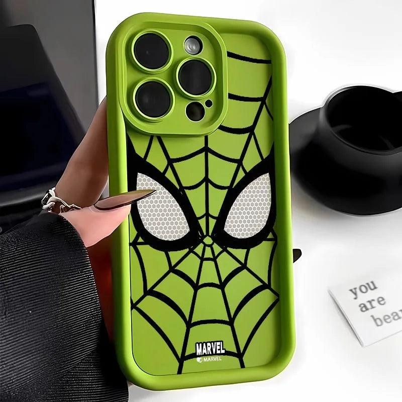 Marvel Spider Man Plain Multistep TPU Phone Case For iPhone 16 15 14 13 12 11 Pro Max XR XS 7 8 Plus Soft Silicone Cool Cover
