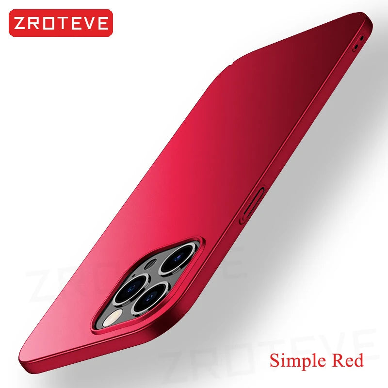 For iPhone 16 15 14 13 12 11 Pro Max Case  Luxury Slim Frosted Hard PC Cover On iPhone16 Plus iPhone12 Mini Phone Cases