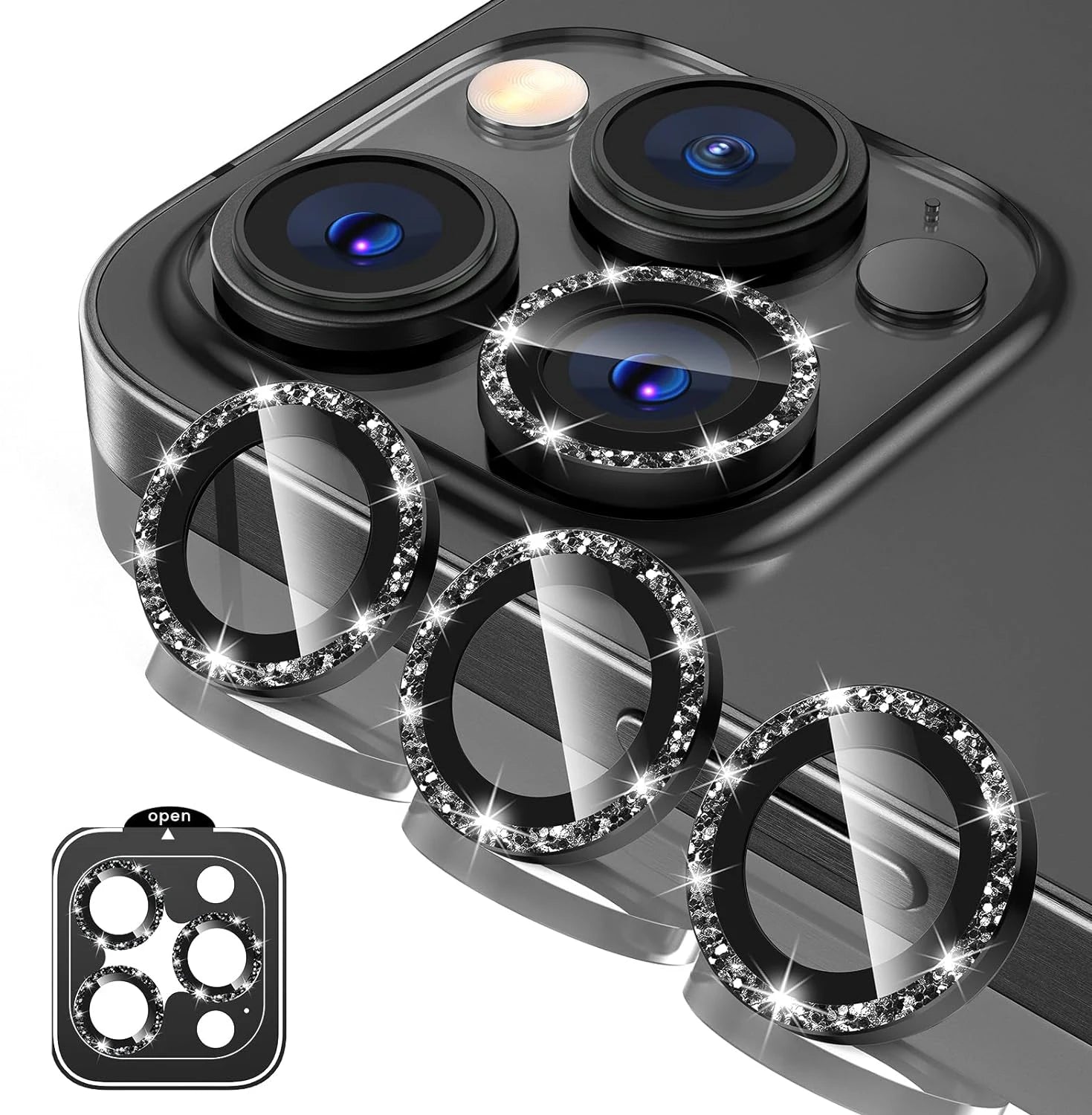 Titanium Tempered Glass Camera Lens Protector Cover For iPhone 16 15 Pro Max 14 Plus 13 Mini 12 11 15Pro 14Pro Phone Accessories