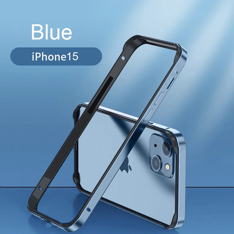 Hybrid Silicone Frame Aluminum Metal Phone Case For iPhone 16 15 14 13 12 Pro Max Better Heat Bumper