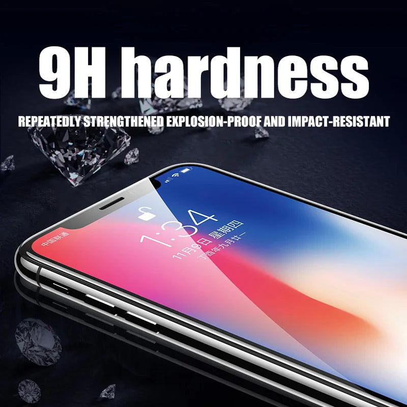 4PCS Full Tempered Glass for iPhone 13 15 16 14 11 12 Pro Max 13 Mini Screen Protector on for iPhone Xr X Xs 7 8 Plus SE 2020