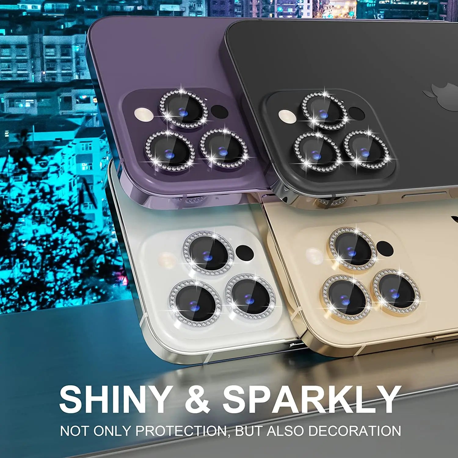 Glitter Diamond Camera Lens Protector Cover for iPhone 16 E 16E 16Pro 15 14 Pro Max Plus 13 12 Mini 11 14Pro 13Pro 14Plus 12Pro