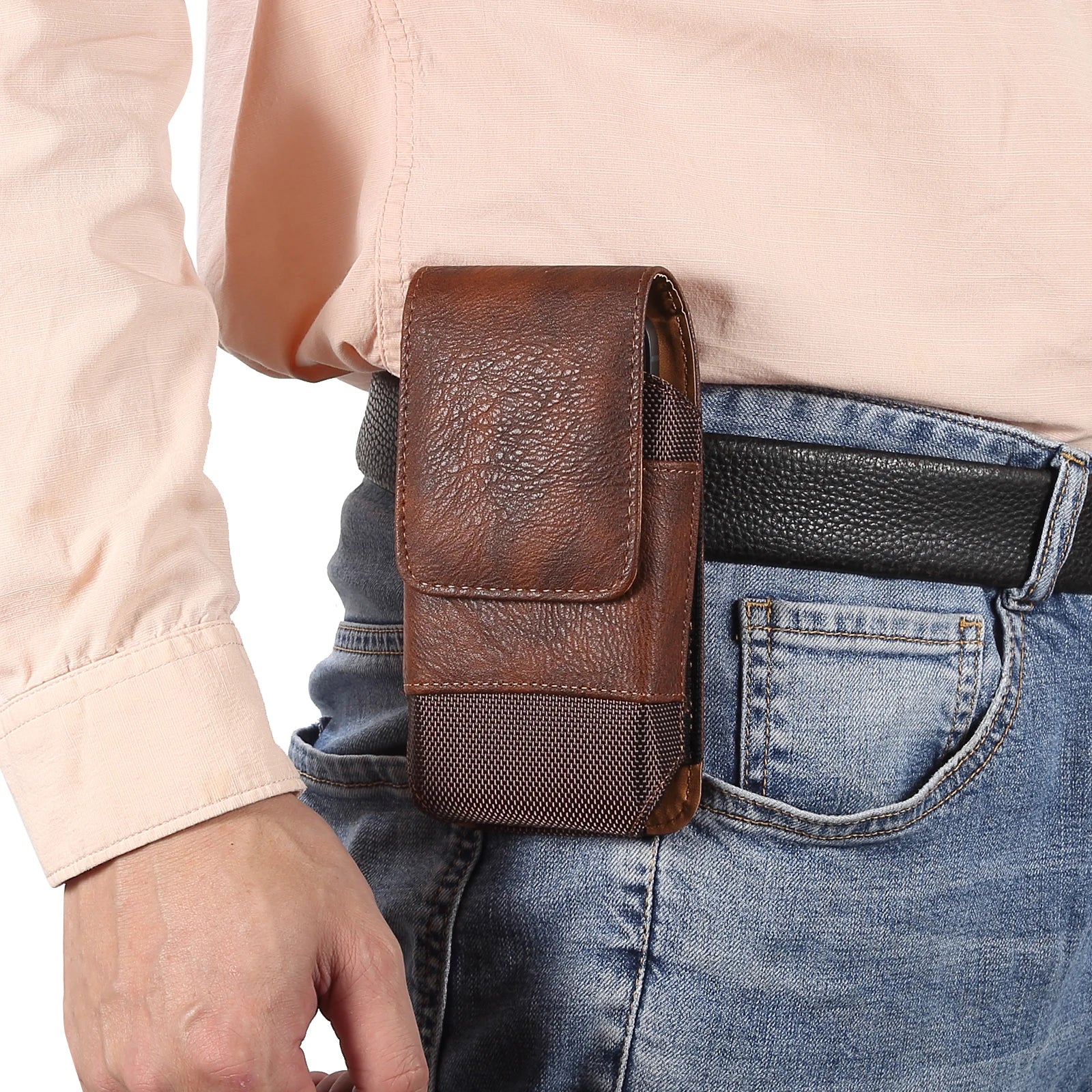 5.2-7.0 inch Leather Mobile Phone Bag For iPhone/Samsung/Xiaomi/Sony/LG Smartphone Waist Bag Casual Belt Pouch Holster Case