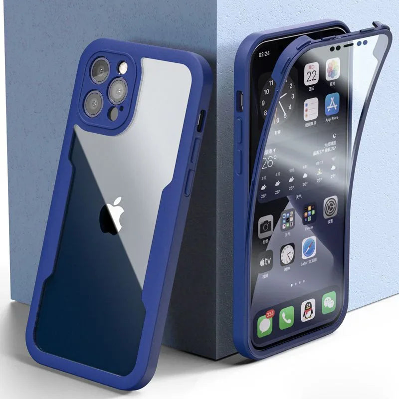 Shockproof 360 Clear Phone Case for iPhone 16 15 13 12 14 11 Pro Max X XS XR 7 8 Plus Cover Camera Lens Screen Full Protection