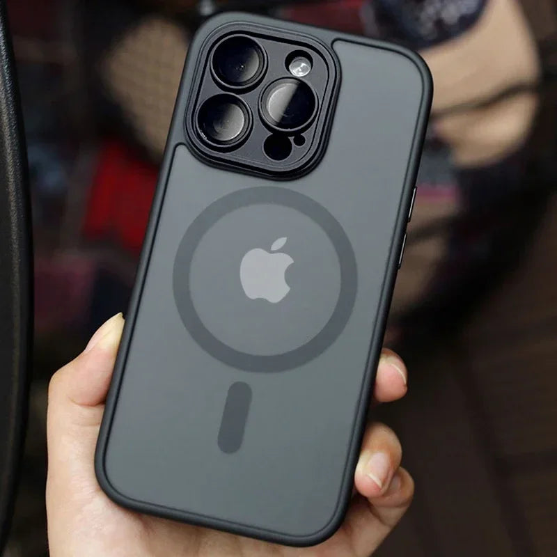 Magnetic Luxury Matte Translucent Armor Shockproof Case For iPhone 16 15 14 13 12 11 Pro Max Plus Magsafe Wireless Charge Cover