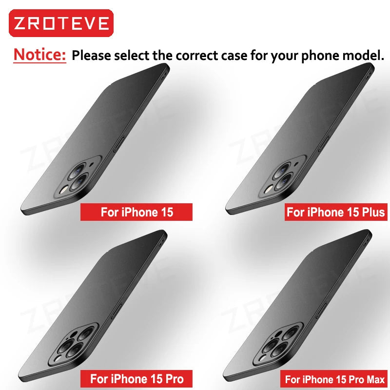 For iPhone 16 e 16e 15 14 13 12 Pro Max  Slim Matte Hard PC Cover For iPhone16 Plus iPhone13 Mini SE 2020 2022 Phone Case