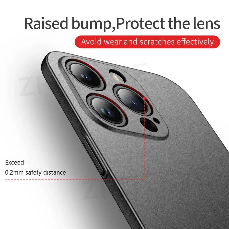 For iPhone 16 15 14 13 12 Pro Max Case  Luxury Slim Matte Hard PC Cover For iPhone16 iPhone14 iPhone15 Plus Phone Cases
