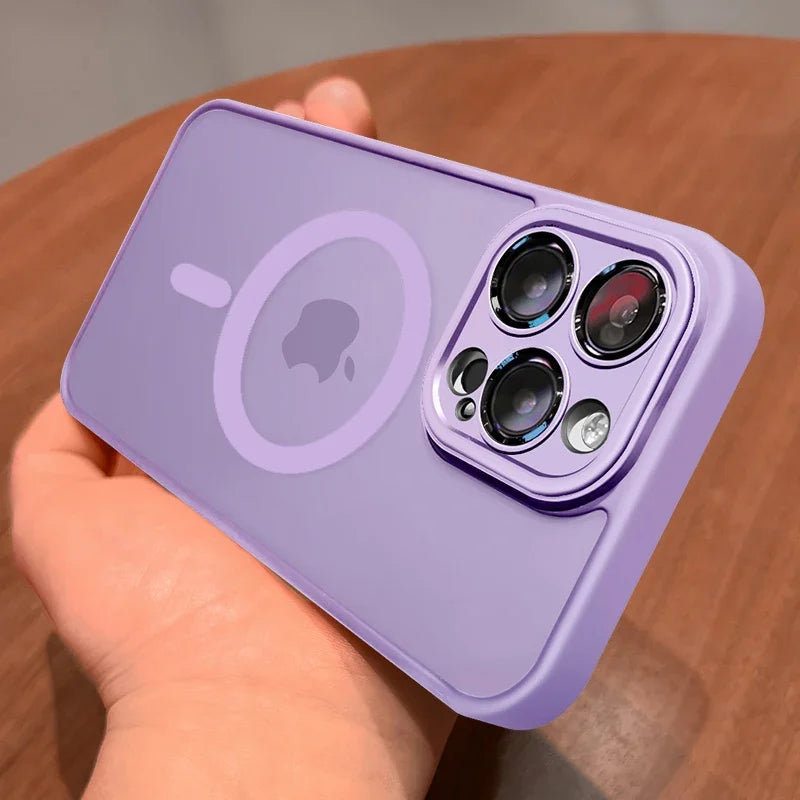 Magnetic Luxury Matte Translucent Armor Shockproof Case For iPhone 16 15 14 13 12 11 Pro Max Plus Magsafe Wireless Charge Cover