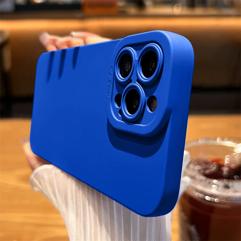 Matte Silicone Soft Phone Case For iPhone 16 15 14 13 12 11 Pro Max Mini XR X XS 16E 8 7 15 Plus SE2 Camera Lens Portector Cover