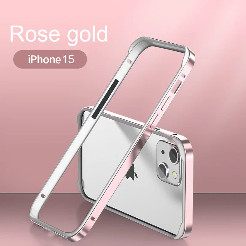 Hybrid Silicone Frame Aluminum Metal Phone Case For iPhone 16 15 14 13 12 Pro Max Better Heat Bumper