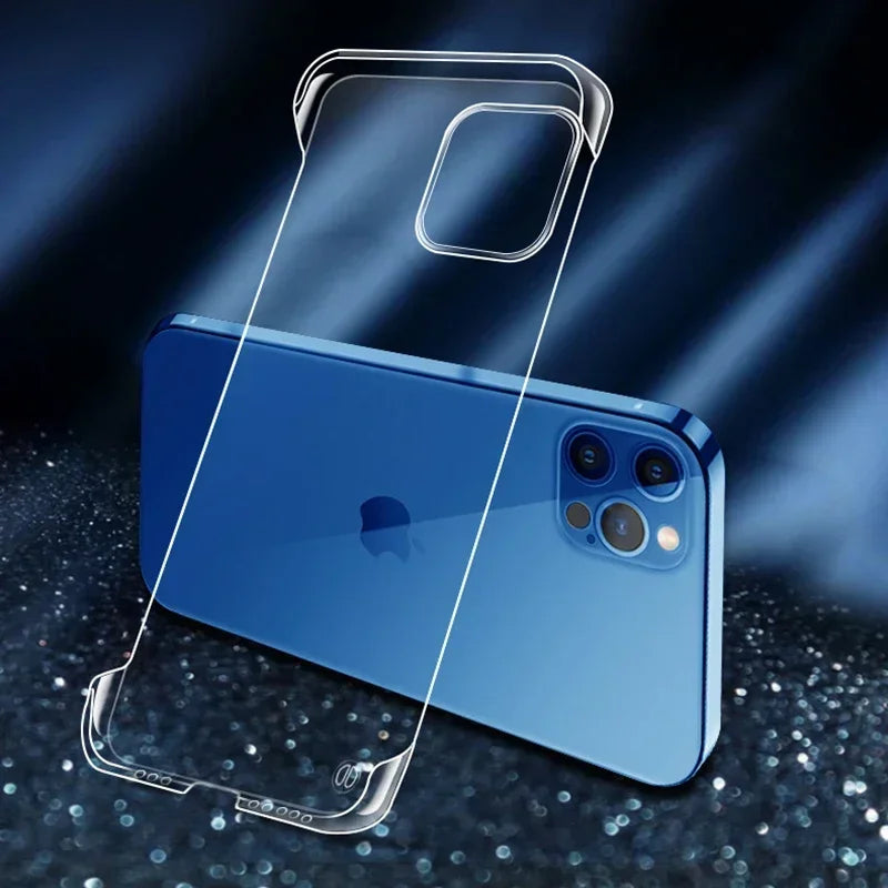 Slim Frameless Clear Phone Case For iPhone 16 15 14 13 12 Mini 11 Pro XS Max XR X 8 7 Plus SE 2022 Transparent Plastic Cover