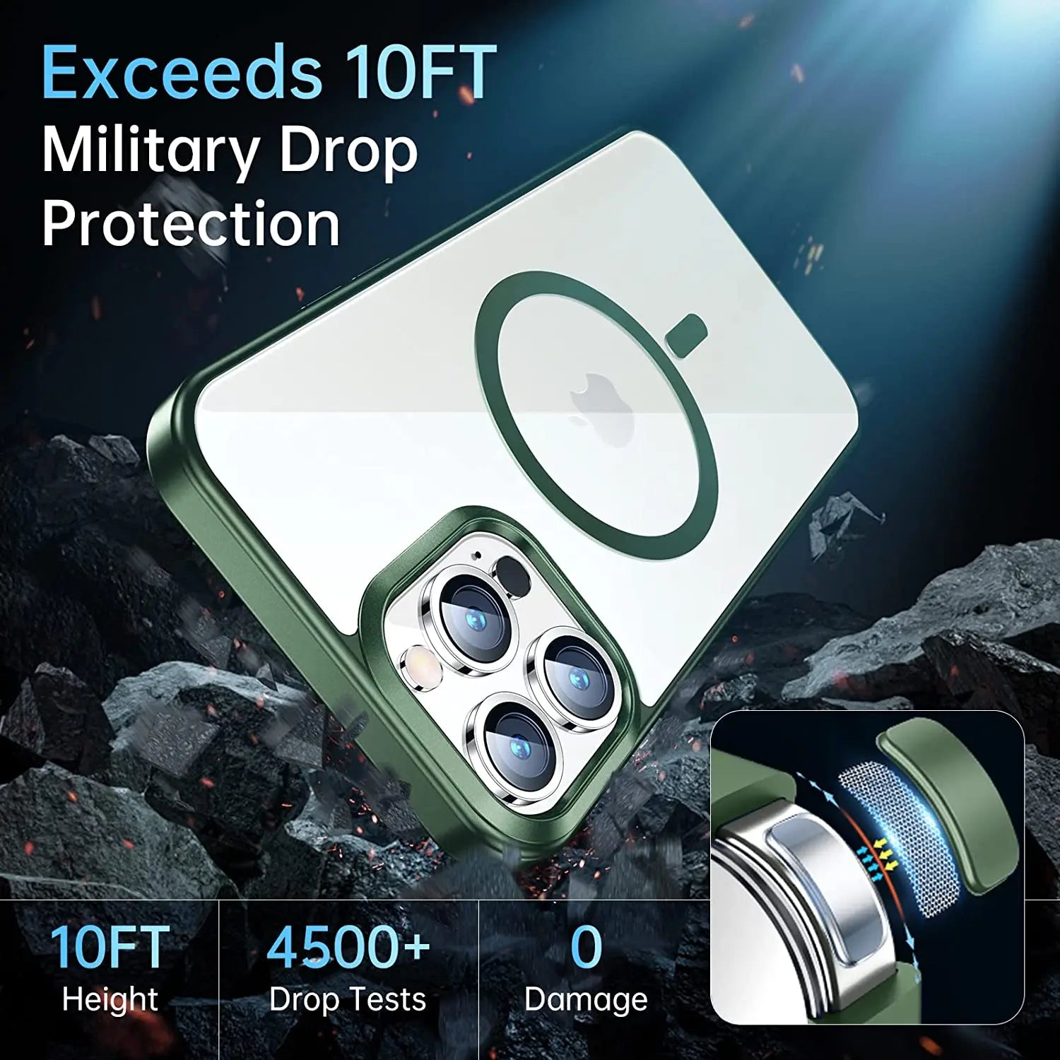 Original Luxury Green Case For Magsafe iPhone 16 15 14 Plus 13 Pro Max 12 11 SE 2022 iPhone13 14Pro 13Pro Phone Cover Accessory