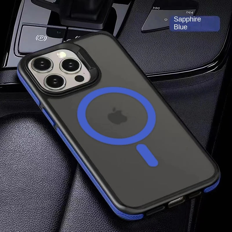 Magnetic Luxury Matte Translucent Armor Shockproof Case For iPhone 16 15 14 13 12 11 Pro Max Plus Magsafe Wireless Charge Cover
