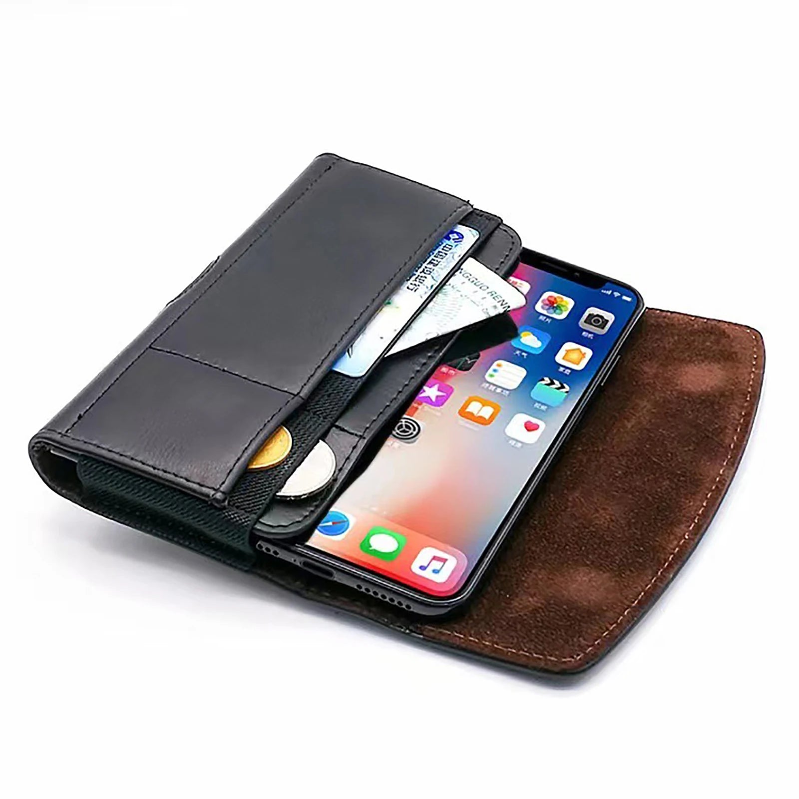 Universal Leather Phone Holster Belt Case Mobile Phone Bag For iPhone 14 13 Samsung Huawei Xiaomi Men Waist Bag Pouch Pack