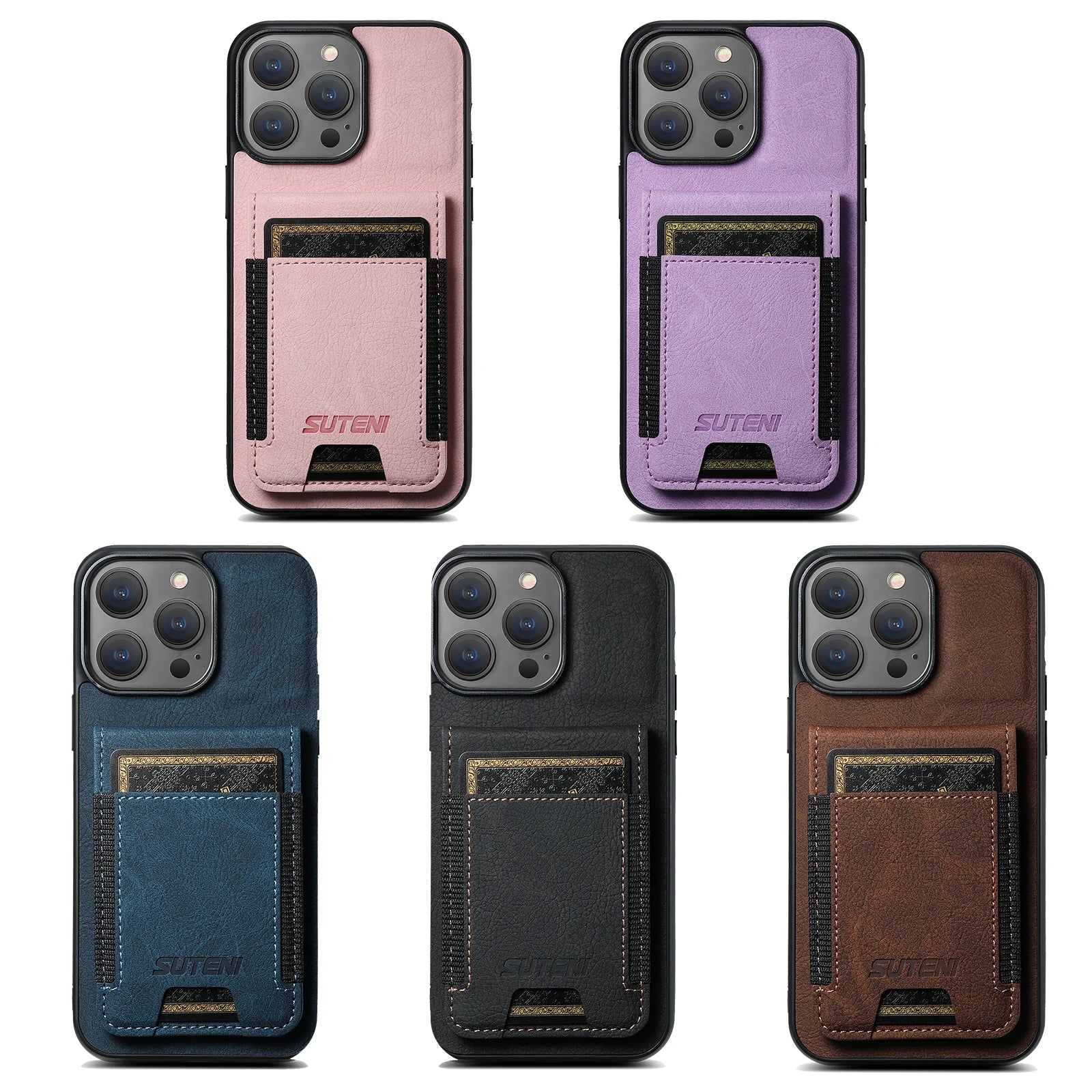 Luxury Leather Magnet Card Holder Phone Case Flip Wallet Kickstand Cover For iPhone 16 15 14 13 12 11 Pro Plus Max