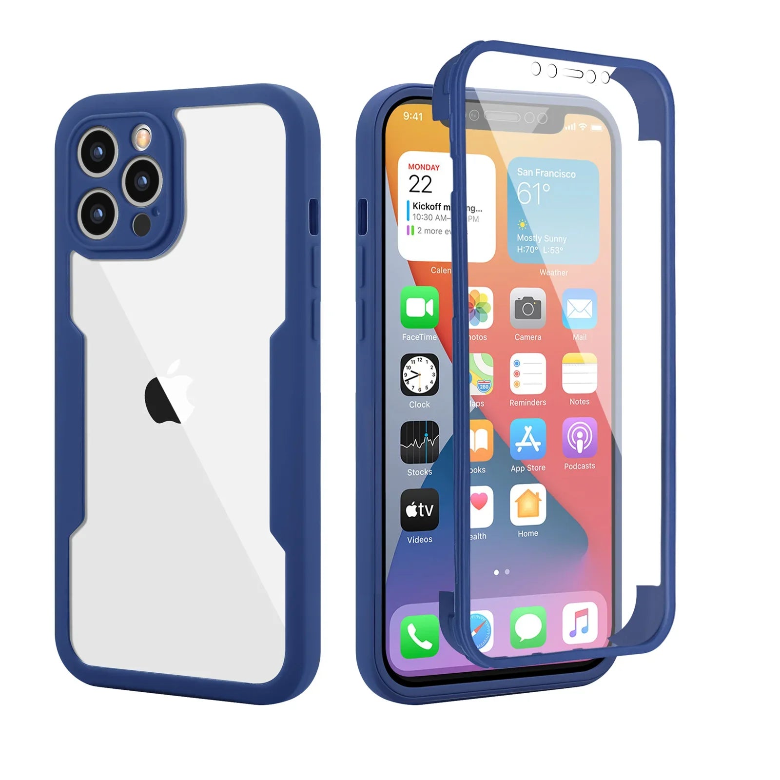 Shockproof 360 Clear Phone Case for iPhone 16 15 13 12 14 11 Pro Max X XS XR 7 8 Plus Cover Camera Lens Screen Full Protection