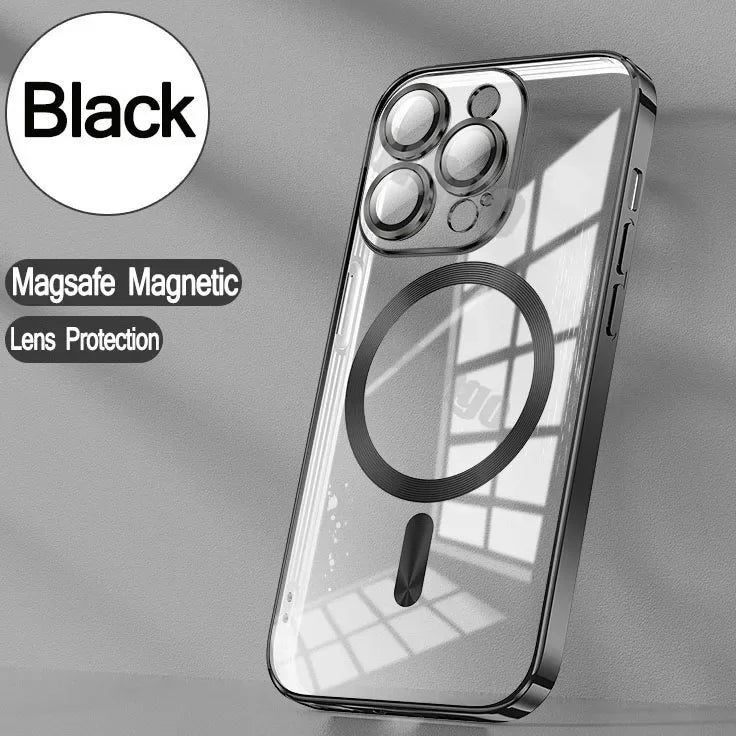 Official New Desert Gold Wireless Charging Magsafe Case iPhone 16 15 14 13 12 11 Pro Max Plus Magnetic Electroplate Bumper Cover