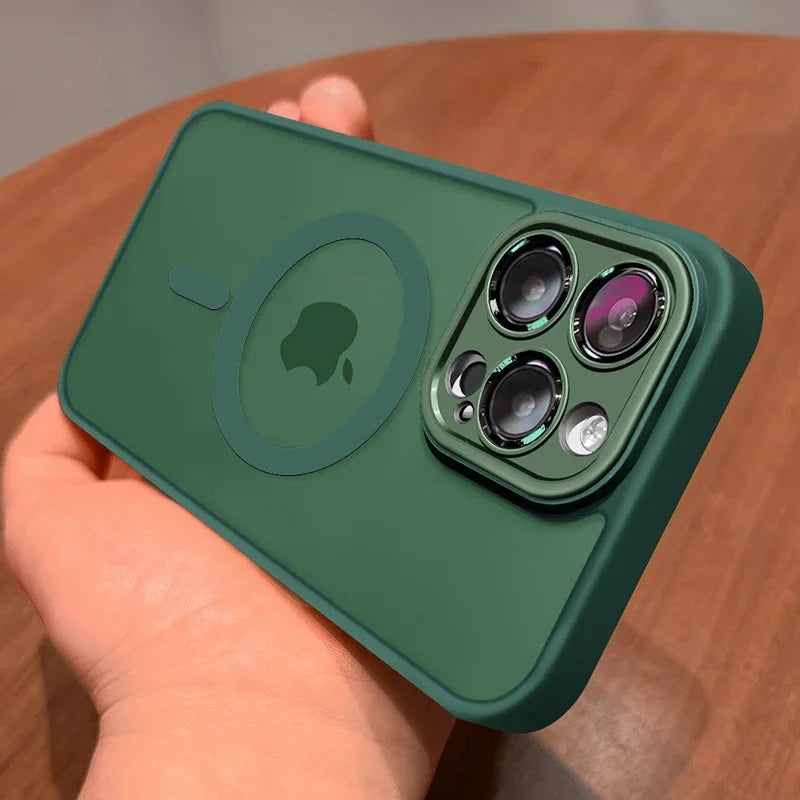 Magnetic Luxury Matte Translucent Armor Shockproof Case For iPhone 16 15 14 13 12 11 Pro Max Plus Magsafe Wireless Charge Cover