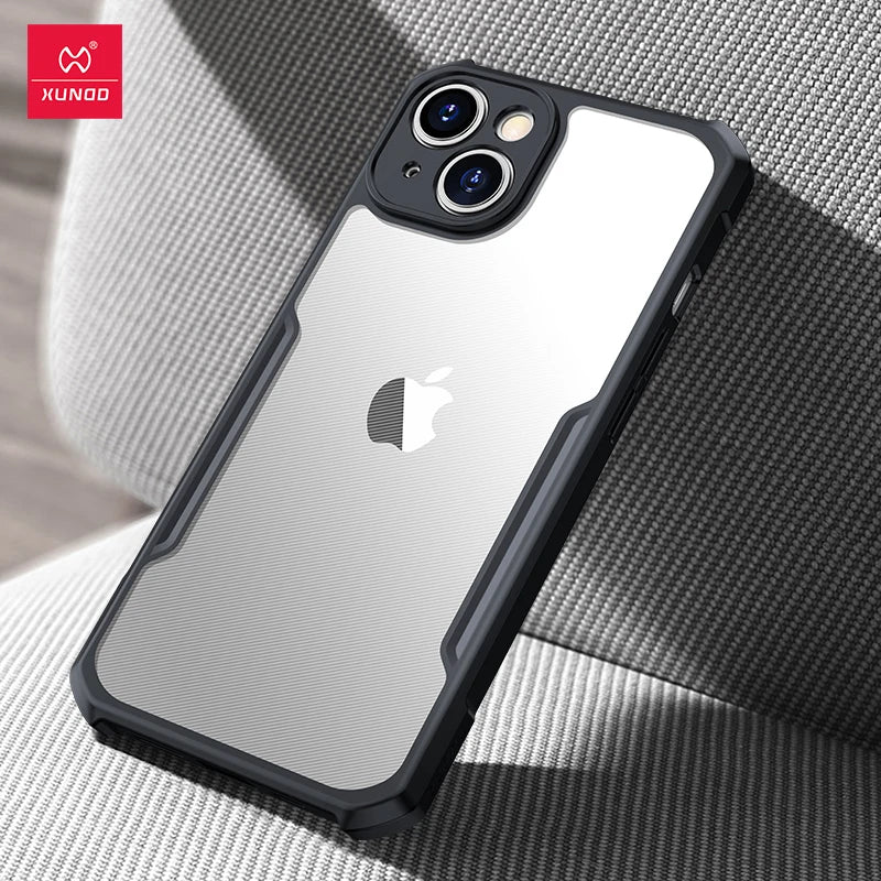 For iPhone 15 Pro Max Case  For iPhone 13 14 15 Pro Plus Max Shockproof Phone Cases Transparent Back Cover Protective Shell