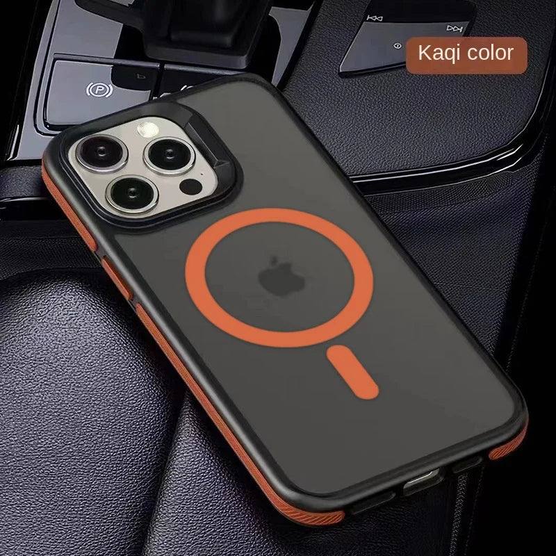 Magnetic Luxury Matte Translucent Armor Shockproof Case For iPhone 16 15 14 13 12 11 Pro Max Plus Magsafe Wireless Charge Cover