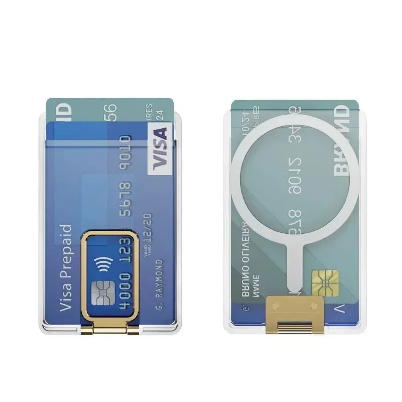 Clear Magnetic Card Holder Wallet Case For Magsafe iPhone 15 16 14 13 12 Pro Max Samsung S24 S23 Ultra Macsafe Card Slots Pocket